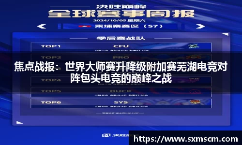 焦点战报：世界大师赛升降级附加赛芜湖电竞对阵包头电竞的巅峰之战